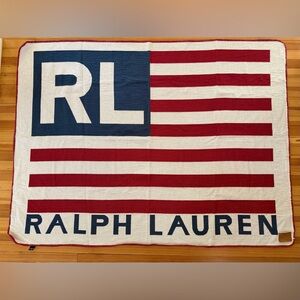 Ralph Lauren Navy and Red Striped Towel